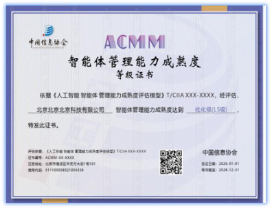 ACMM评估证书样本